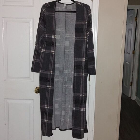 Honeyme  Long Open Front Sweater Jacket Cardigan  Sz L NWOT - Picture 1 of 6